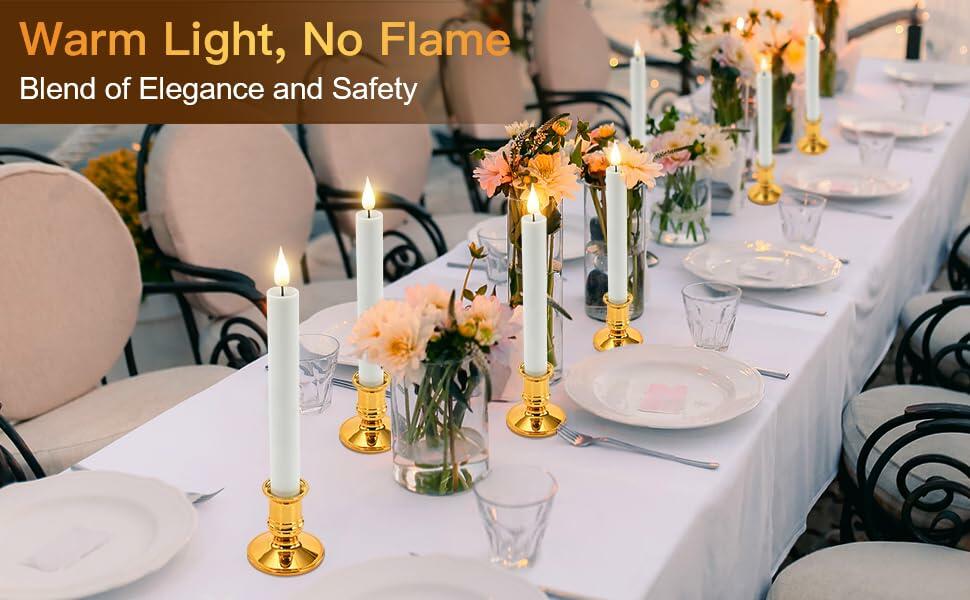 BriVIVI LED Flameless Candle 9.64'' Silver Remote Timer Battery 2Pack
