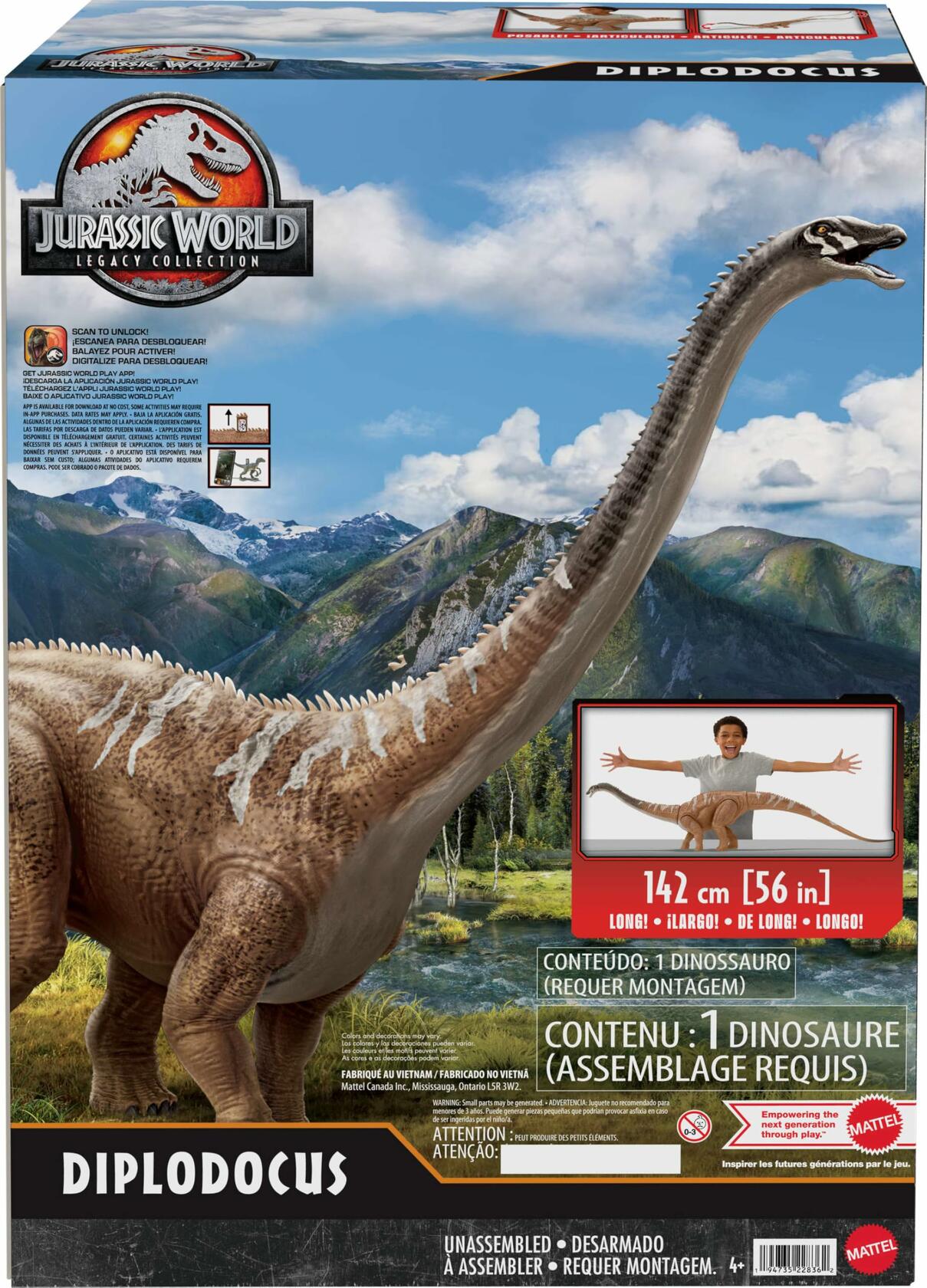 Mattel Jurassic World Legacy Collection Diplodocus Large Dinosaur 56" Figure