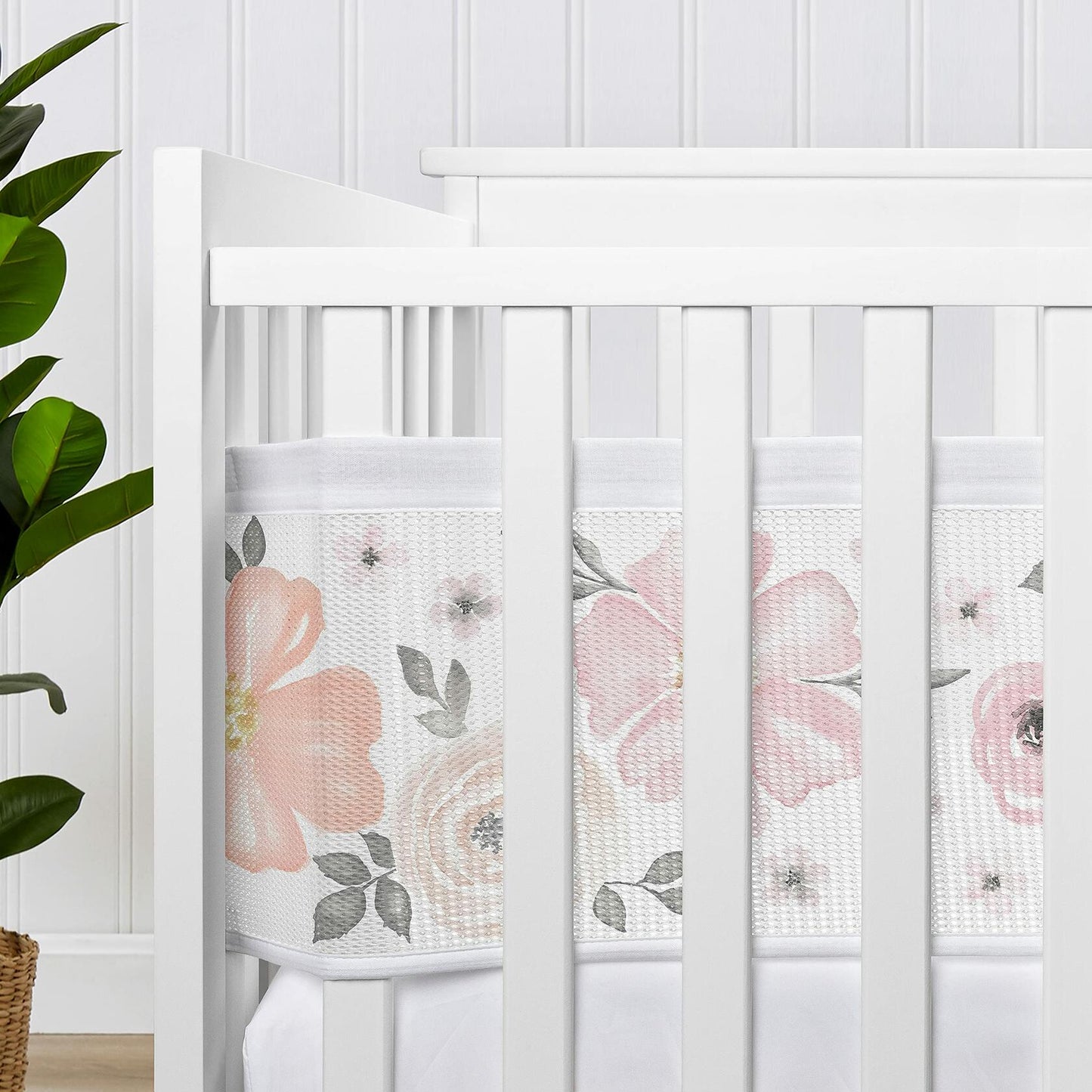 Sweet Jojo Designs BreathableBaby 2-Piece Crib Liner Set Pink Grey Boho