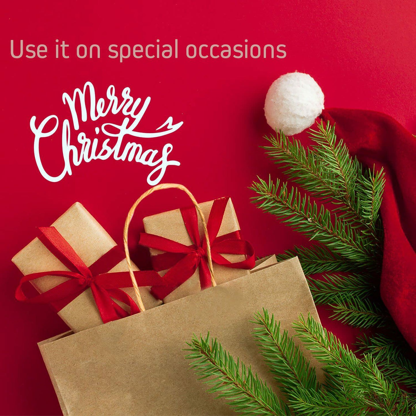 Elegant Supply Kraft Paper Gift Bags Twisted Handles Ruby Red 8x4.25x10.5