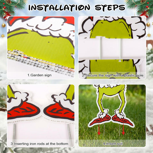 47in Christmas Yard Sign Outdoor Xmas Decor for Holiday Yard Fence Garden