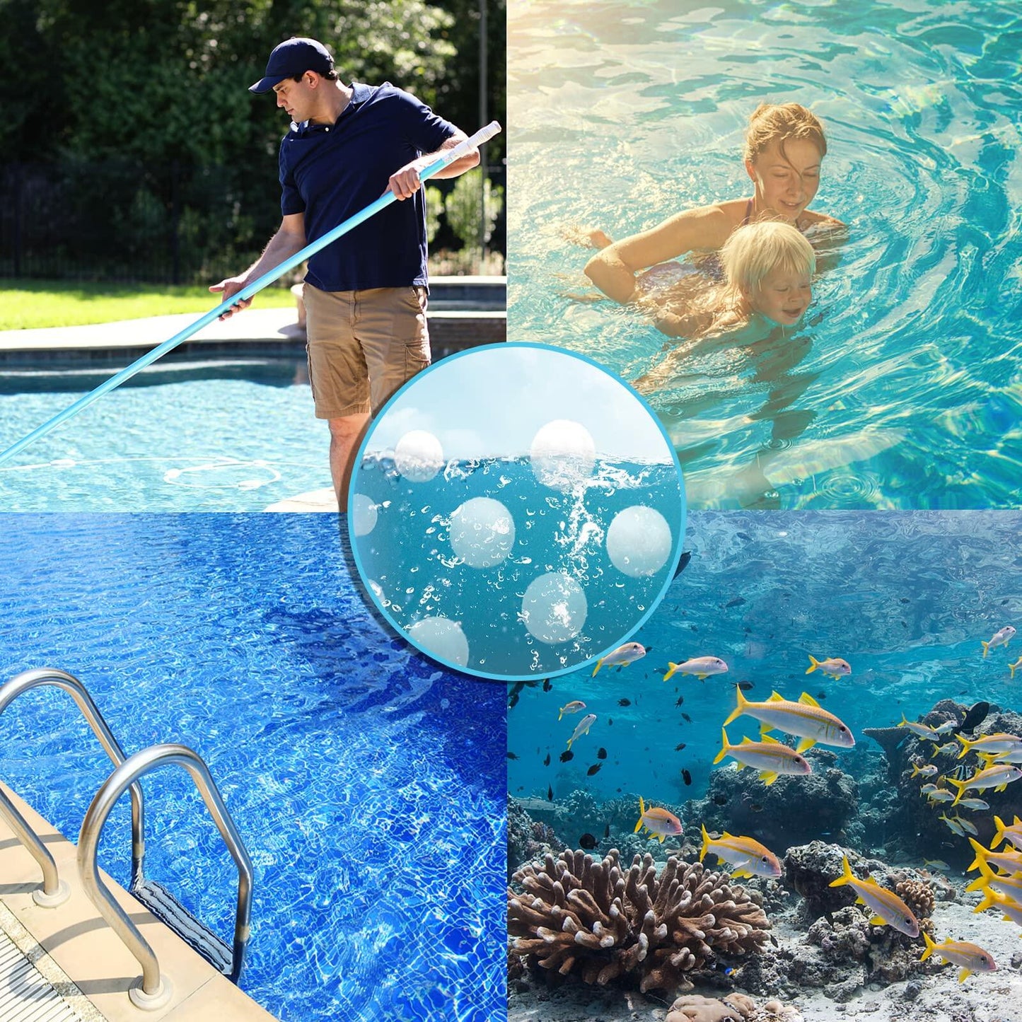 Naisidas 3.08lbs Pool Filter Balls Reusable Eco-Friendly White Sand Filter