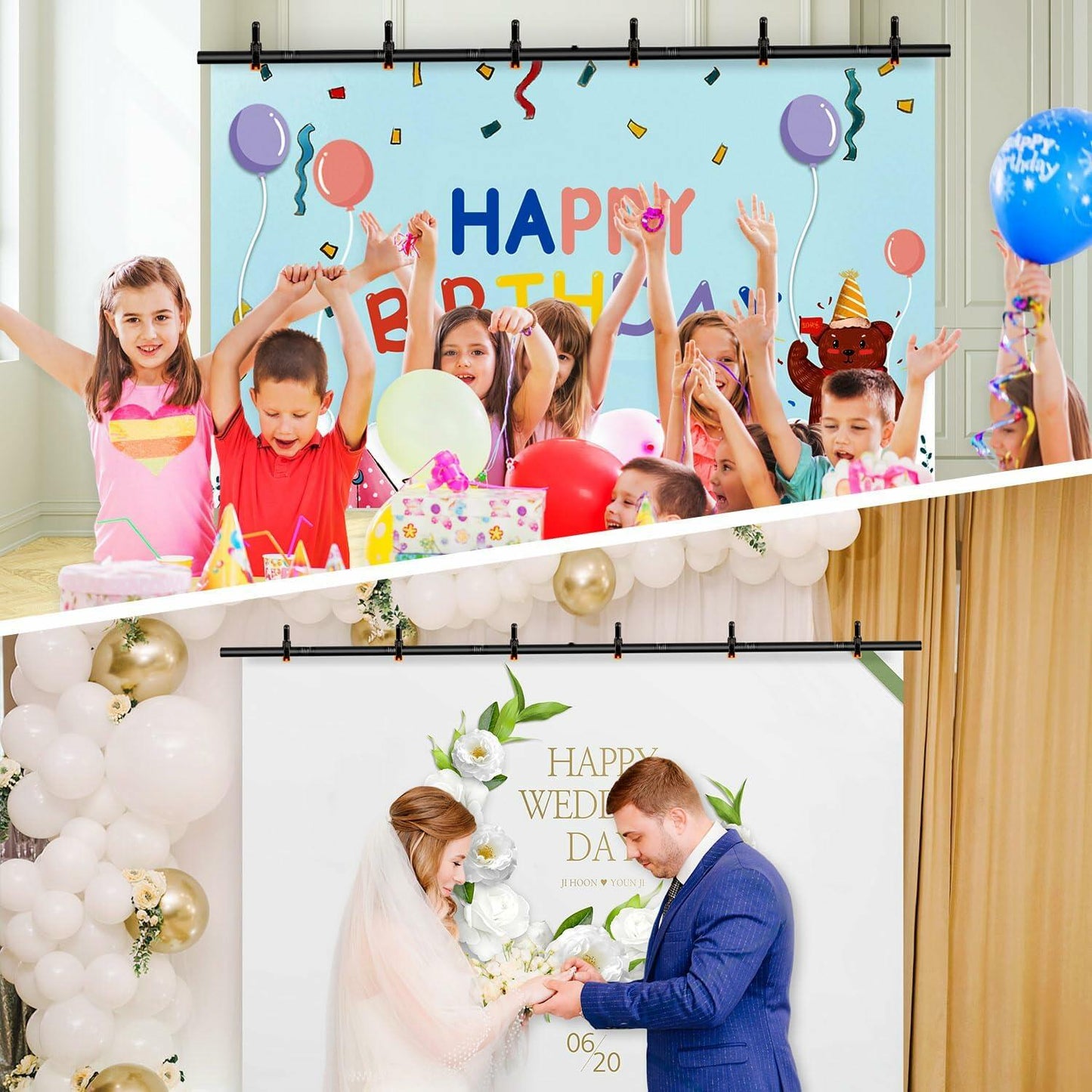 Adjustable Photo Backdrop Stand 8x5.3ft Portable Sturdy Back Drop Stand