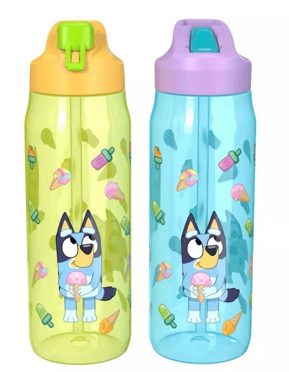 Zak Designs Bluey Water Bottle 16oz Set of 2 Multicolor BPA-Free Plastic