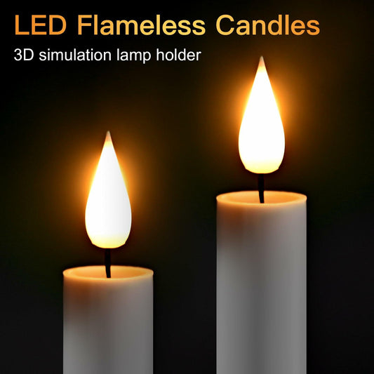 BriVIVI LED Flameless Candle 9.64'' Silver Remote Timer Battery 2Pack