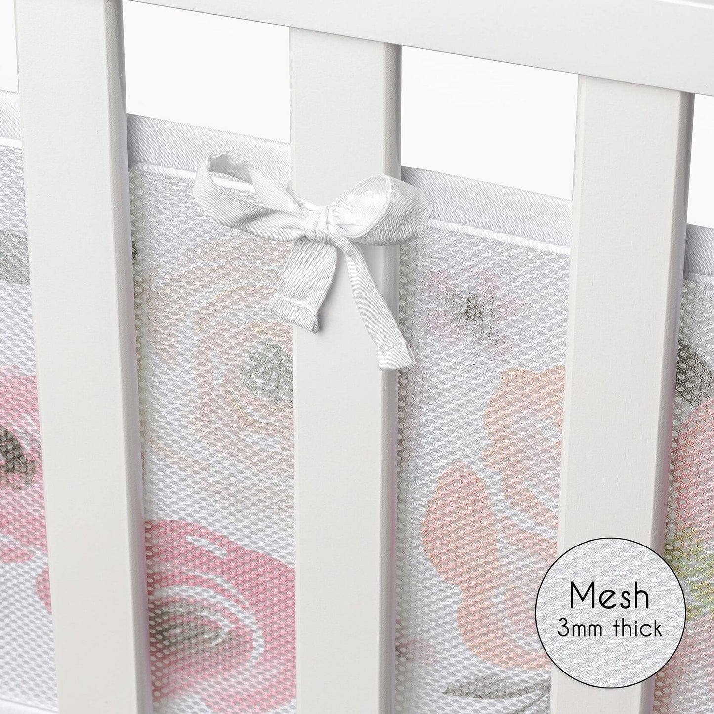 Sweet Jojo Designs BreathableBaby 2-Piece Crib Liner Set Pink Grey Boho