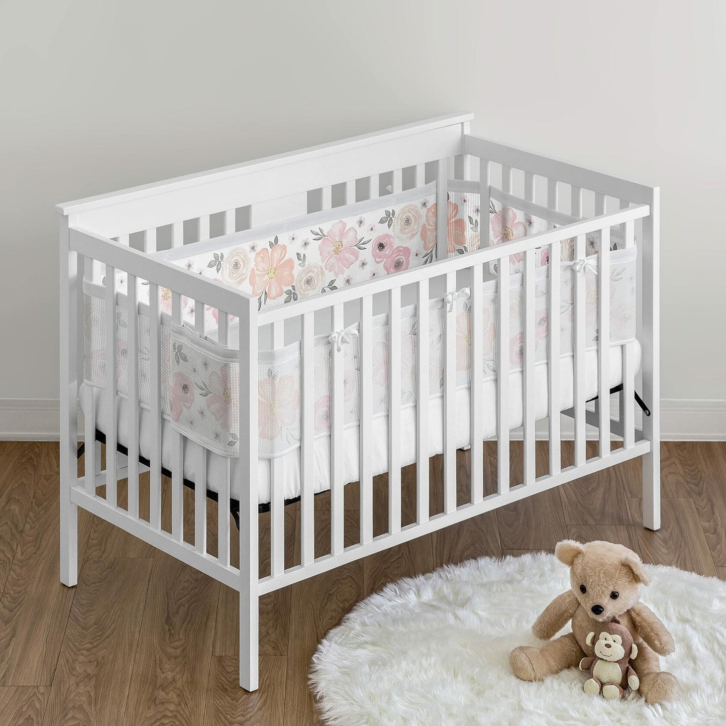 Sweet Jojo Designs BreathableBaby 2-Piece Crib Liner Set Pink Grey Boho