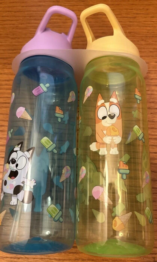 Zak Designs Bluey Water Bottle 16oz Set of 2 Multicolor BPA-Free Plastic