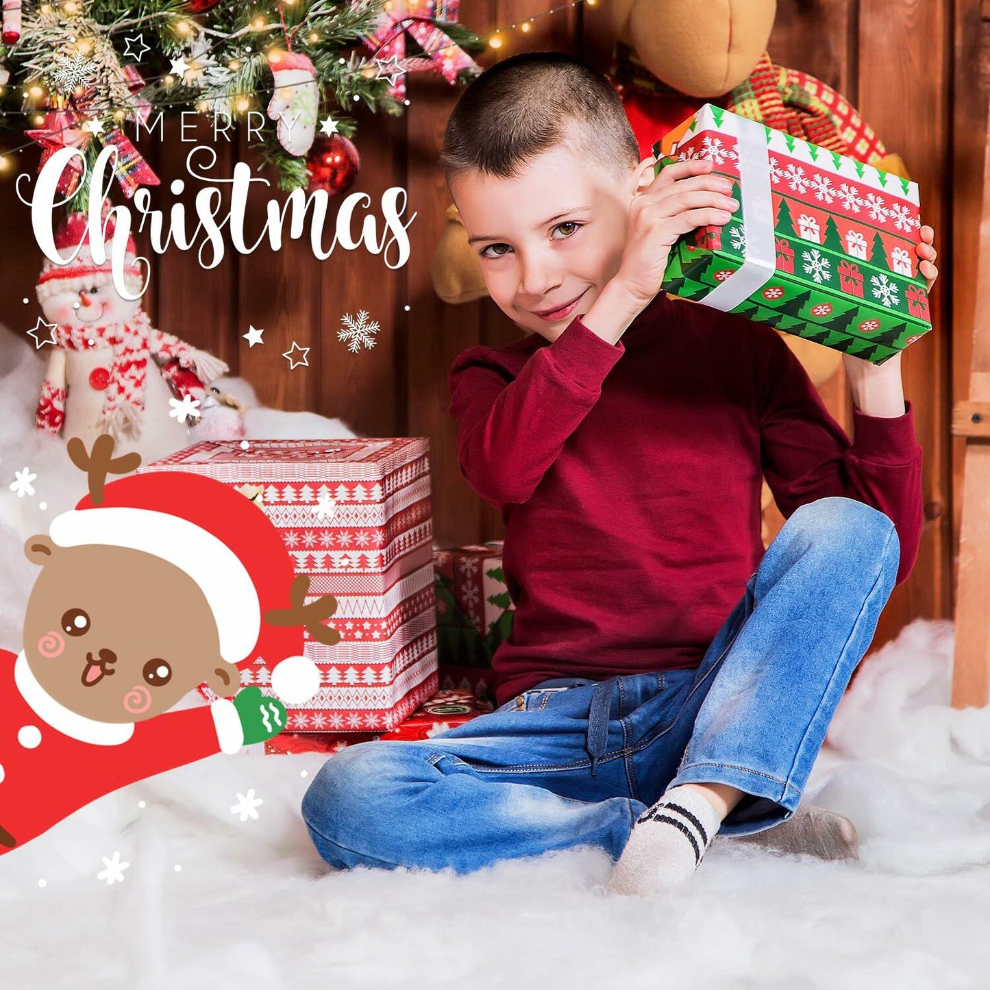 EIMMBD Christmas Cotton Snow Decor 12.4oz White Fluffy Artificial Snow