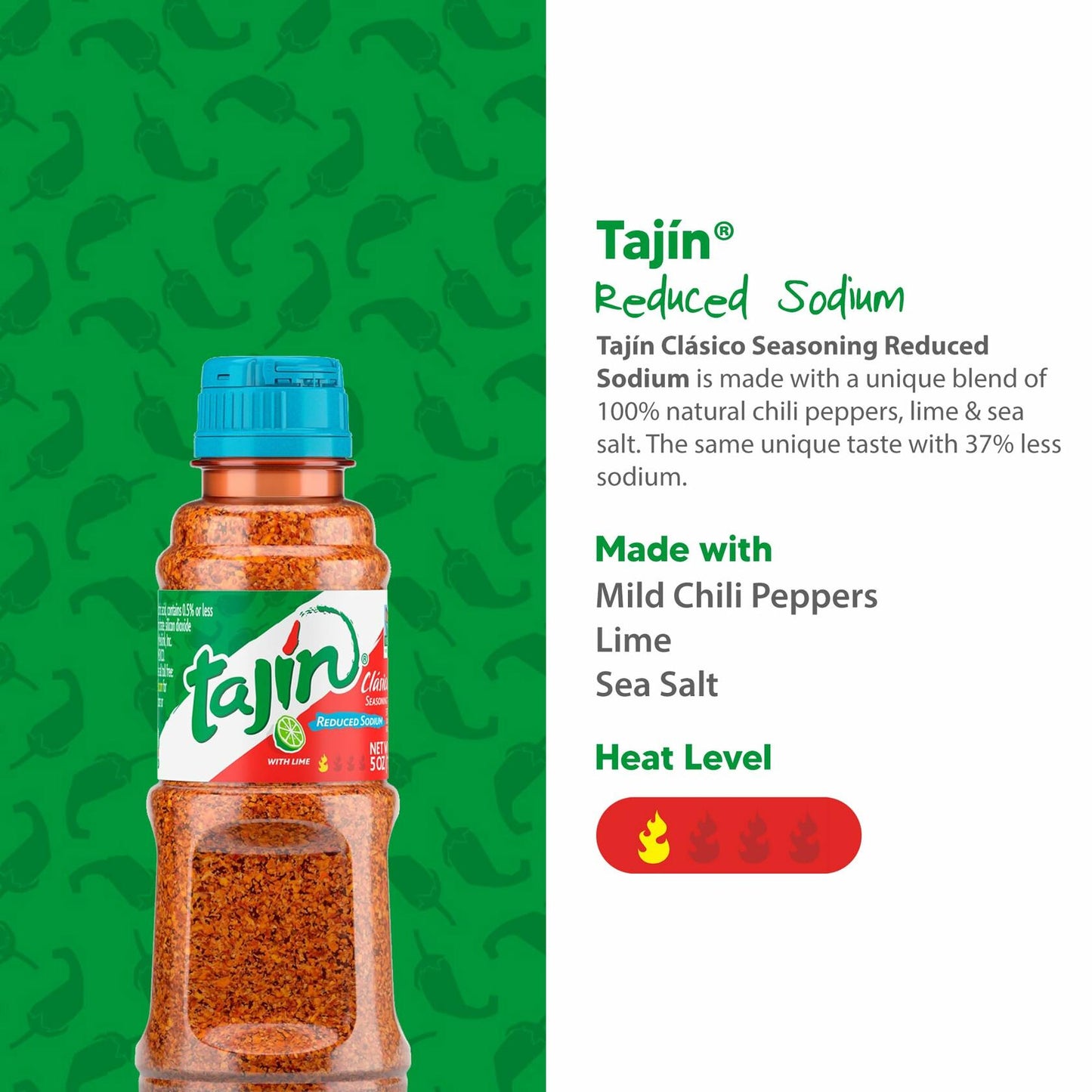 Tajin Clásico Reduced Sodium Seasoning 5 oz Pack of 3 Chili Lime Blend