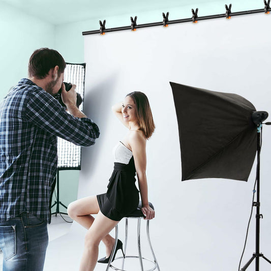 Adjustable Photo Backdrop Stand 8x5.3ft Portable Sturdy Back Drop Stand