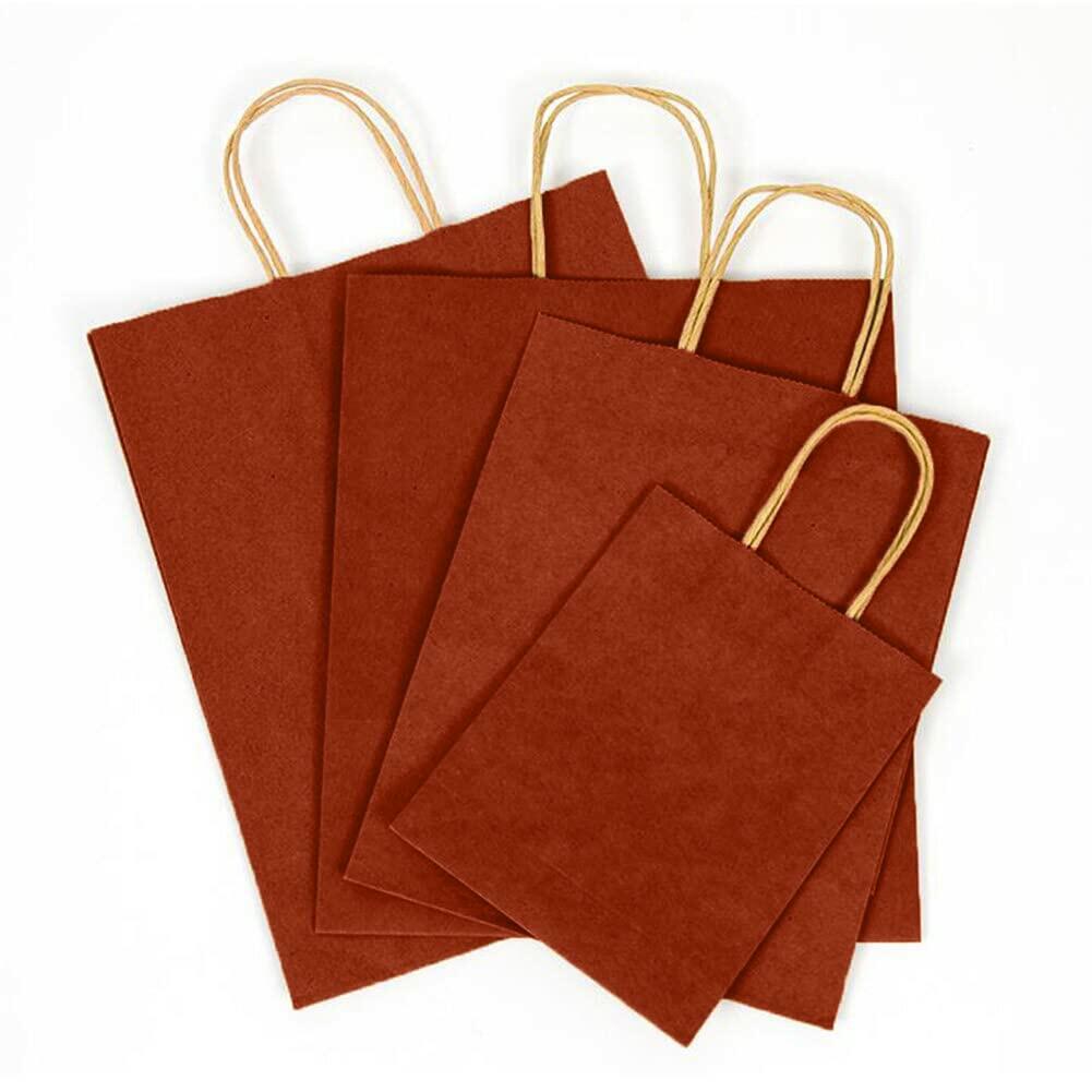 Elegant Supply Kraft Paper Gift Bags Twisted Handles Ruby Red 8x4.25x10.5
