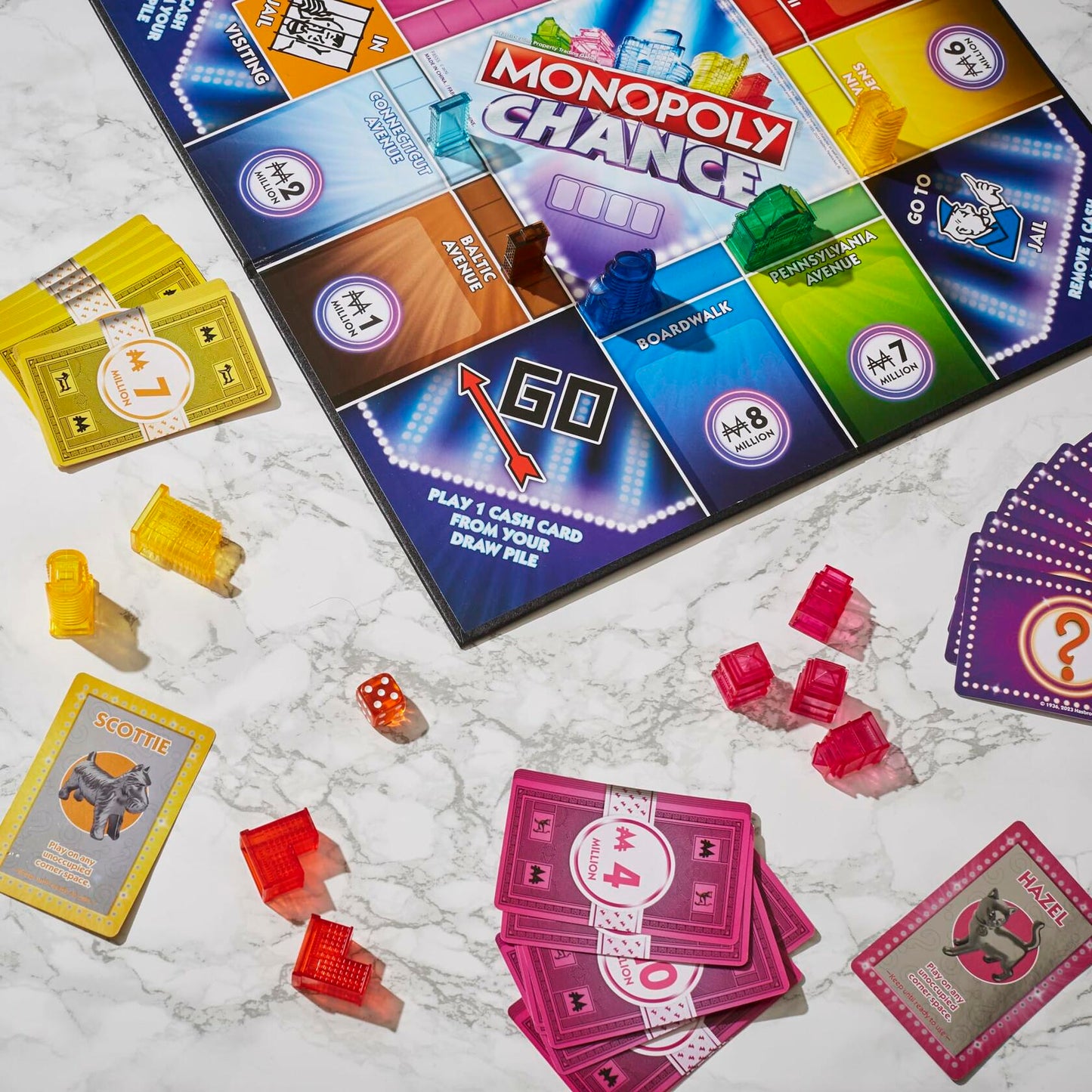 Hasbro Monopoly Chance Board Game Fast-Paced Family Party Ages 8+ 2-4 Players