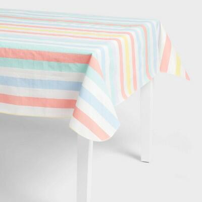 Sun Squad Multi Striped Tablecloth 84x60