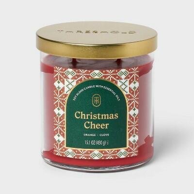 Threshold 2-Wick Lidded Glass Christmas Cheer Jar Candle 15.1oz