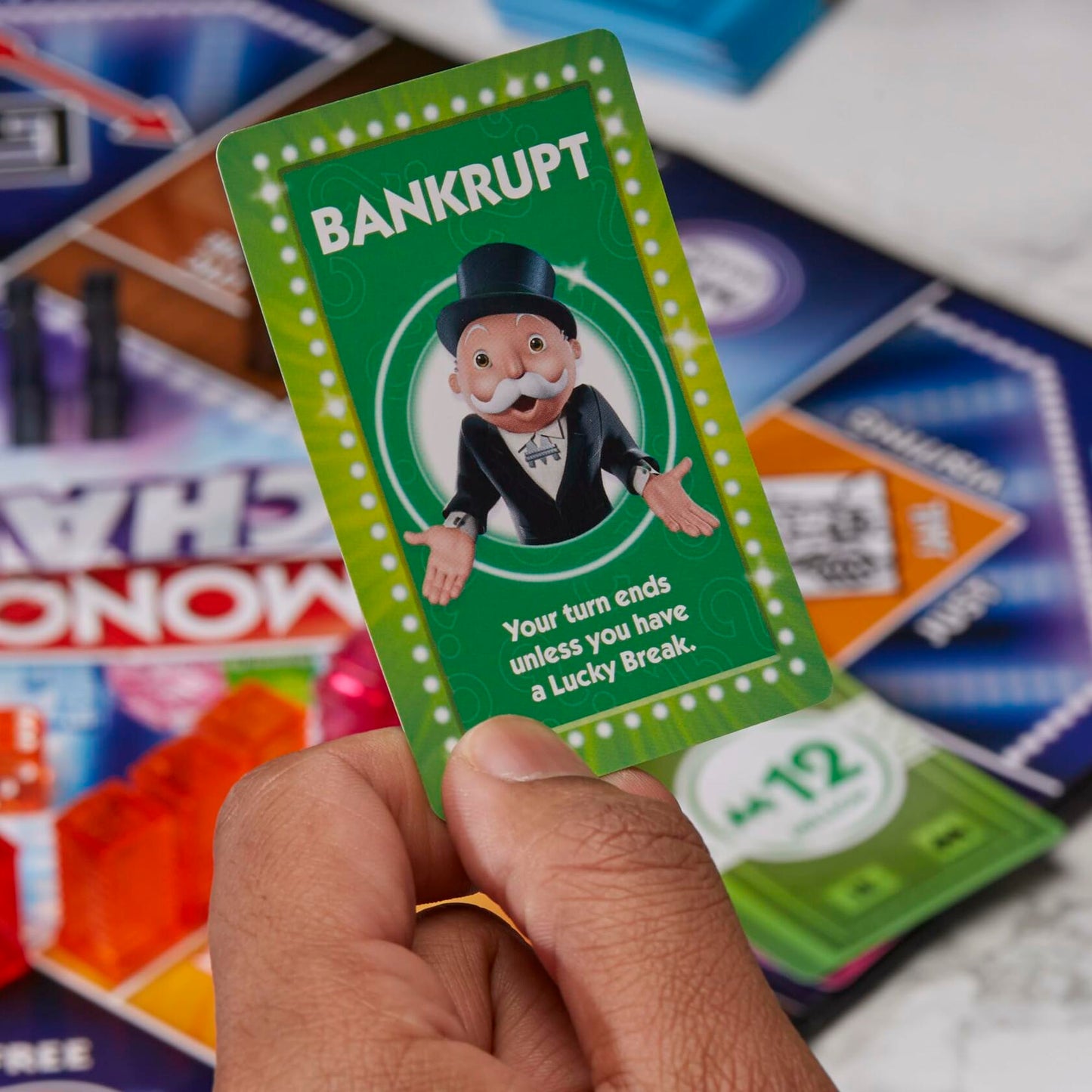 Hasbro Monopoly Chance Board Game Fast-Paced Family Party Ages 8+ 2-4 Players