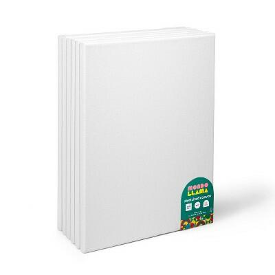 Mondo Llama 6pk Stretched Canvas 9x12 White