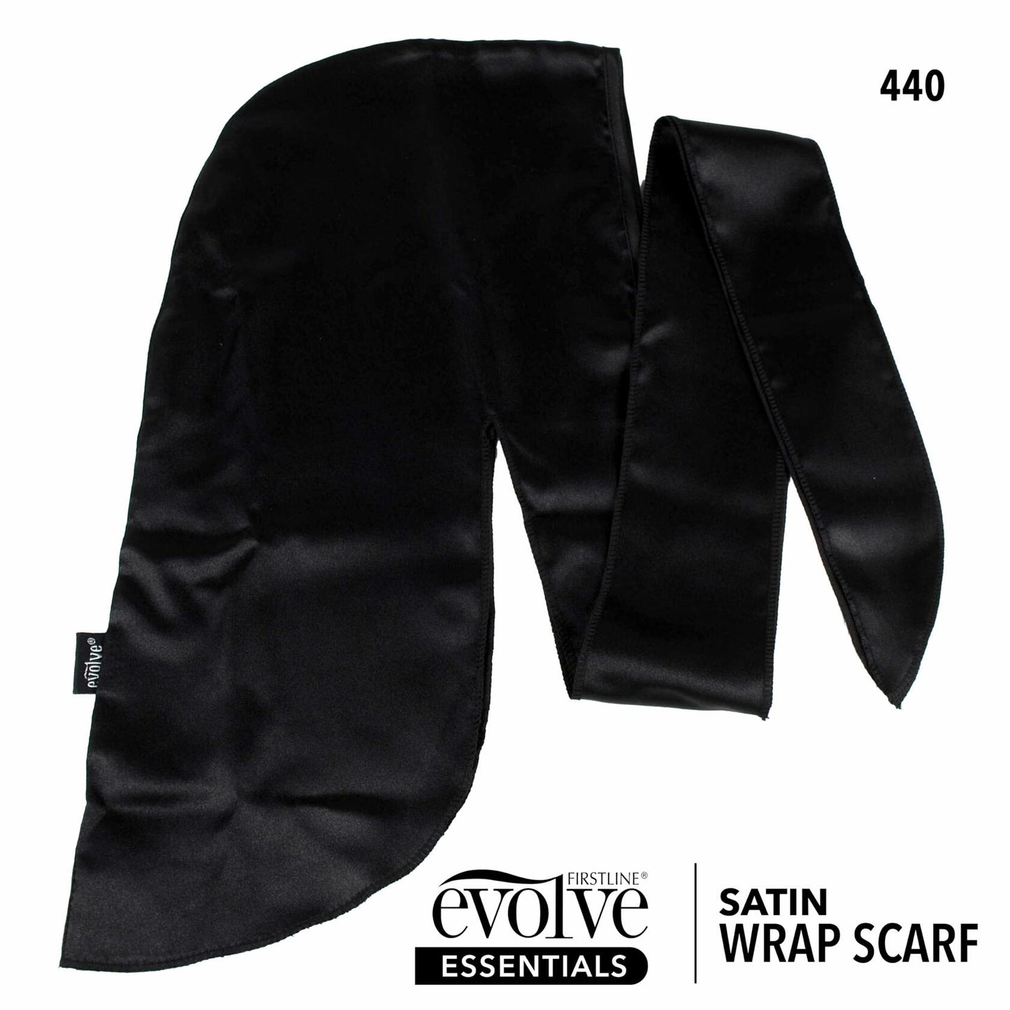 Evolve Satin Wrap Scarf Black 100% Polysatin Womens Scarf Solid