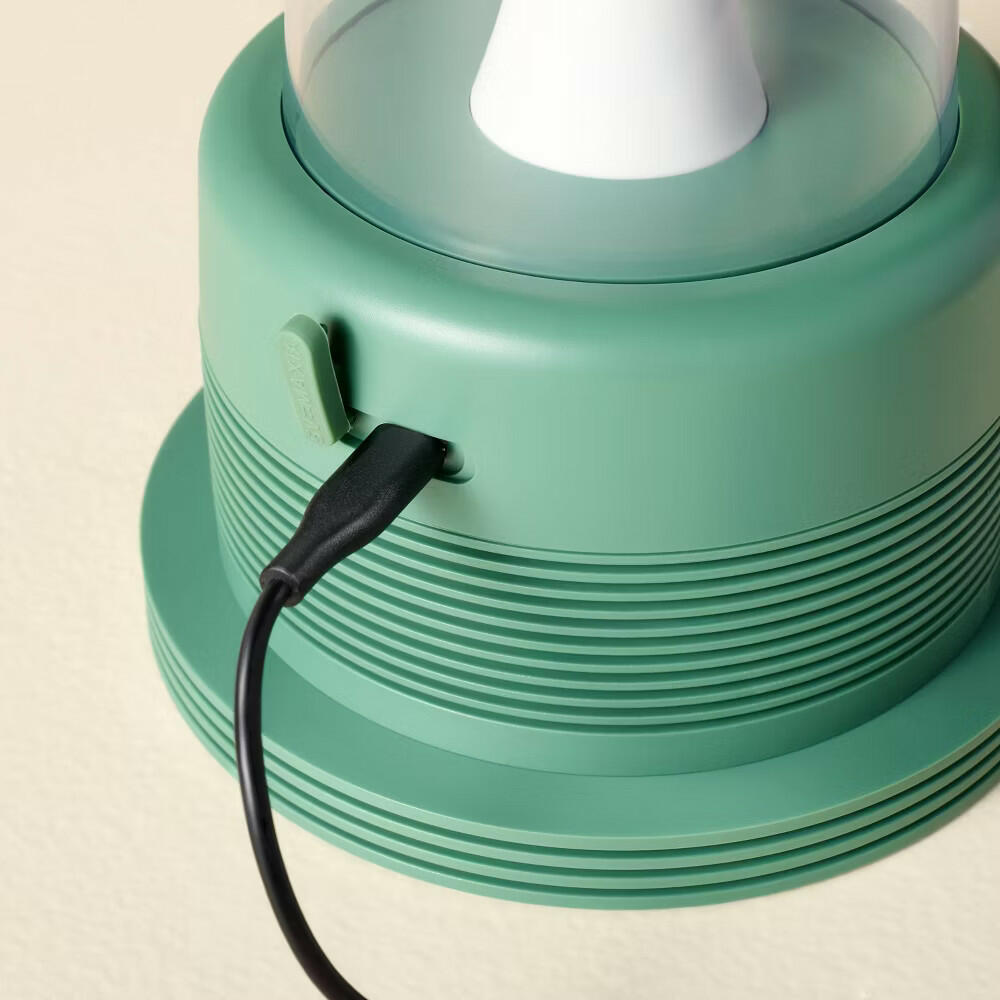 Portable LED Table Lantern with Bluetooth Speaker Green - Hearth & Hand