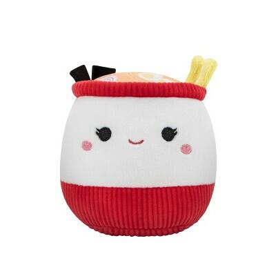 Squishmallows Raisy Ramen Cup Squeaky Dog Plush Toy Mini Multicolor