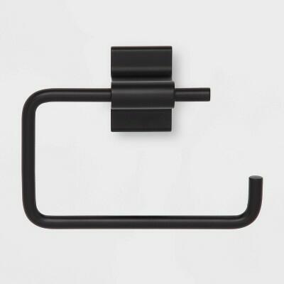 Threshold Modern ToiletPaper Holder WallMounted Zinc Stainless Steel Black 6.44"