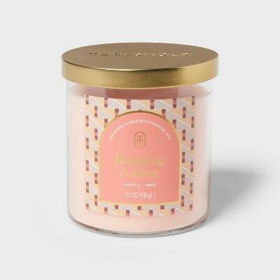 Threshold 2-Wick Glass Jar Candle with Lid Blushing Amber Pink 15.1oz