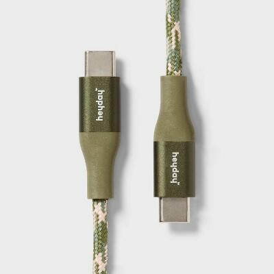 heyday USB-C to USB-C Braided Cable 4ft Olive