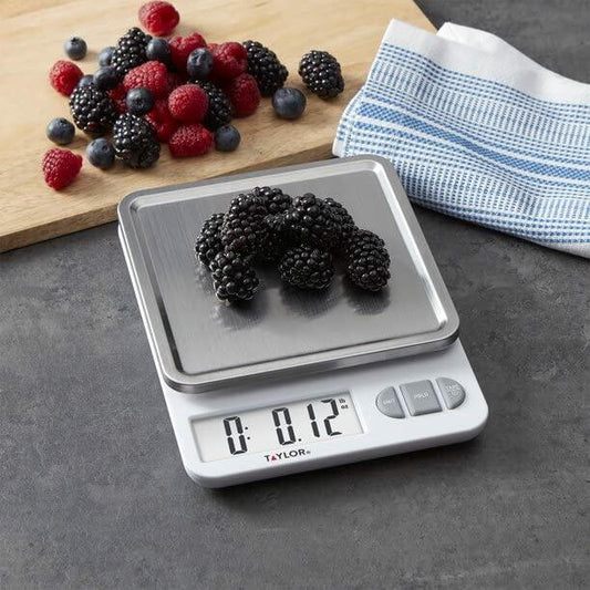 Stainless Steel Kitchen Scale Digital Gray Plastic Multifunction