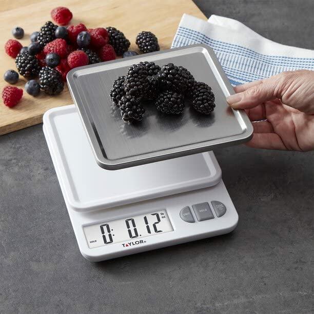 Stainless Steel Kitchen Scale Digital Gray Plastic Multifunction