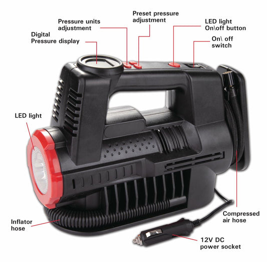 Justin Case Dual Function Inflator with 365 Days Roadside Assistance