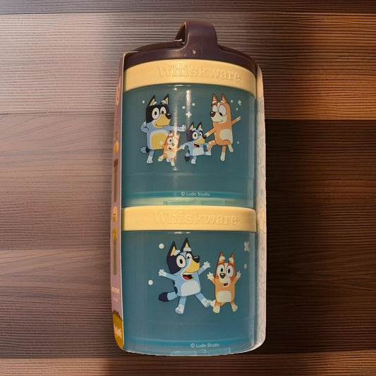 WHISKWARE Bluey Stackable Snack Containers 2-Pack BPA Free Dishwasher Safe