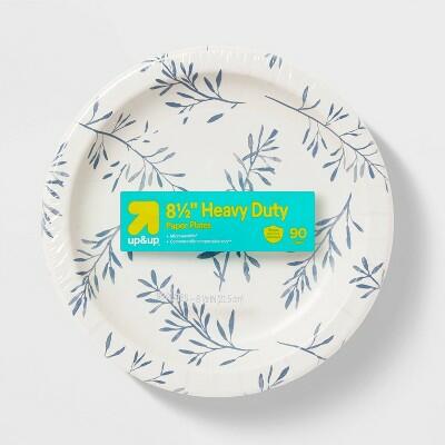 up&up Botanical Leaf Paper Plates 8.5 Inch 90ct Disposable Party Plates