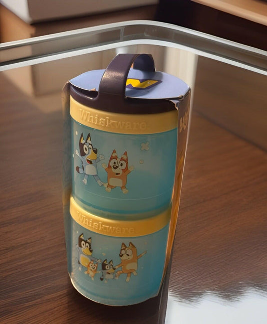 WHISKWARE Bluey Stackable Snack Containers 2-Pack BPA Free Dishwasher Safe