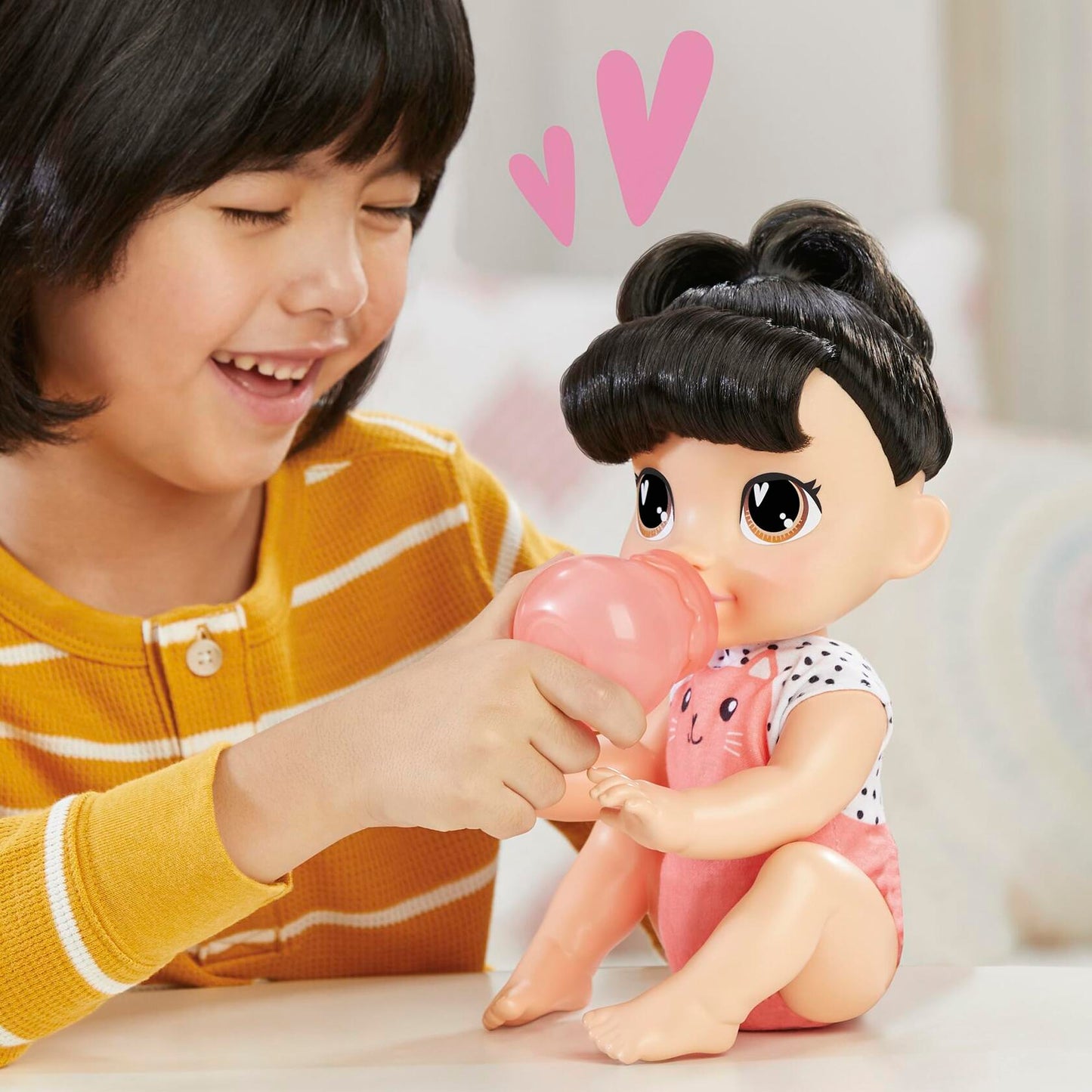 Baby Alive Crawl 'n Play Katie Kat Doll Black Hair 10.75in Electronic Toy