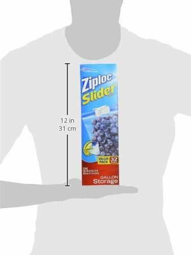 Ziploc Gallon Food Storage Slider Bags Power Shield Technology 32 Count