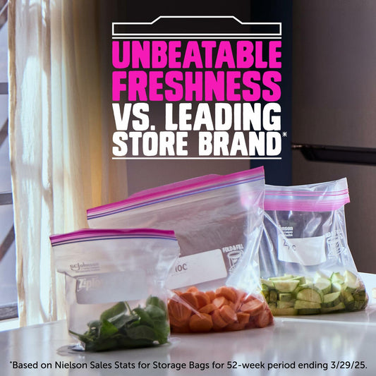 Ziploc Gallon Food Storage Bags Stay Open Stand-Up Bottom 42 Count