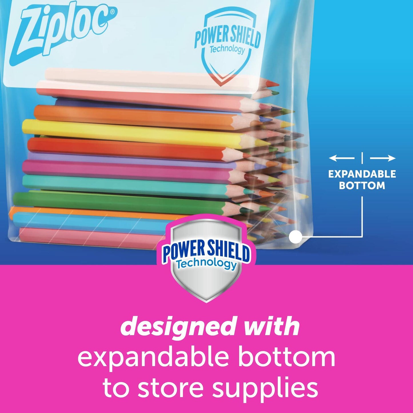 Ziploc Gallon Food Storage Slider Bags Power Shield Technology 32 Count