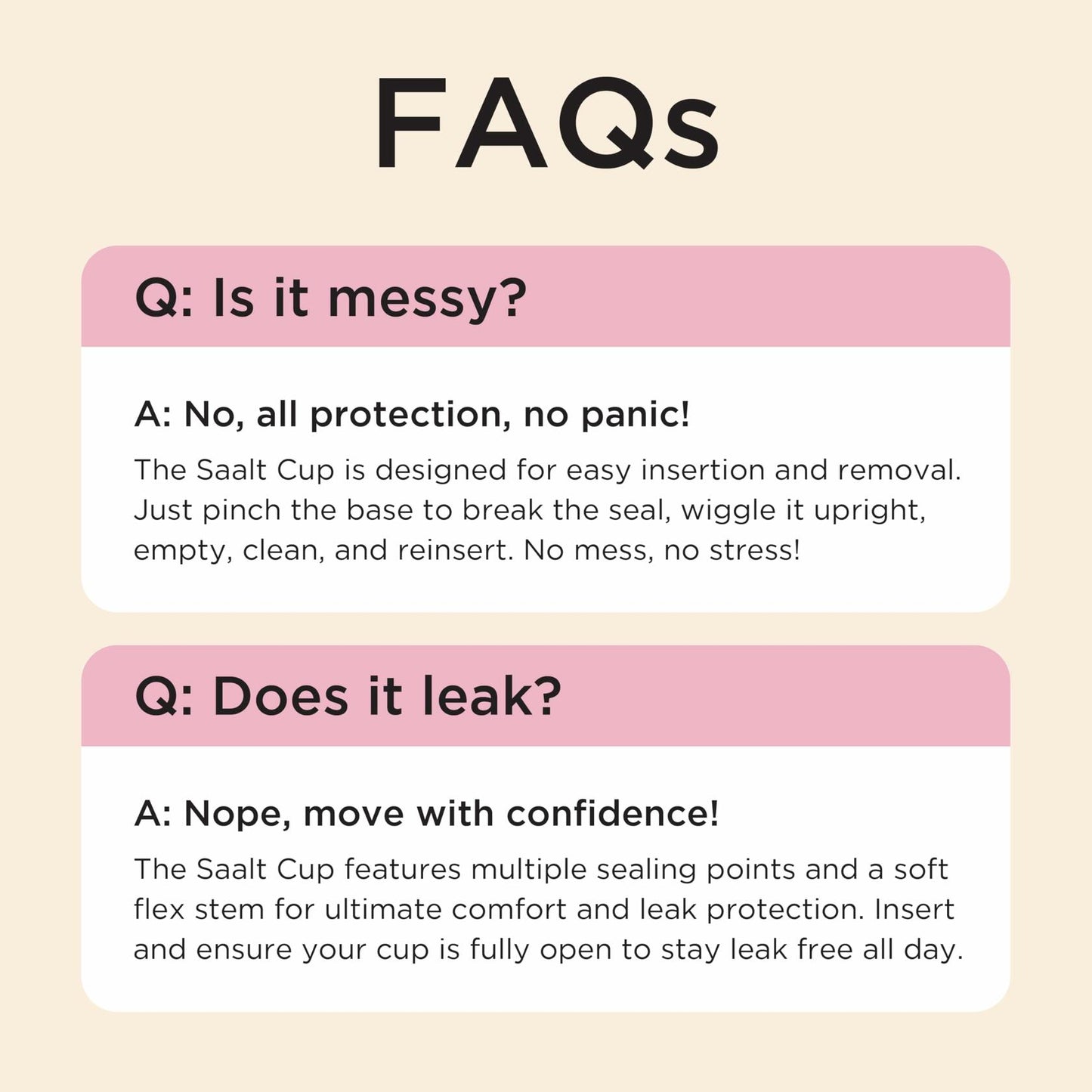 Saalt Menstrual Cup Himalayan Pink Soft Flexible Silicone Size Small