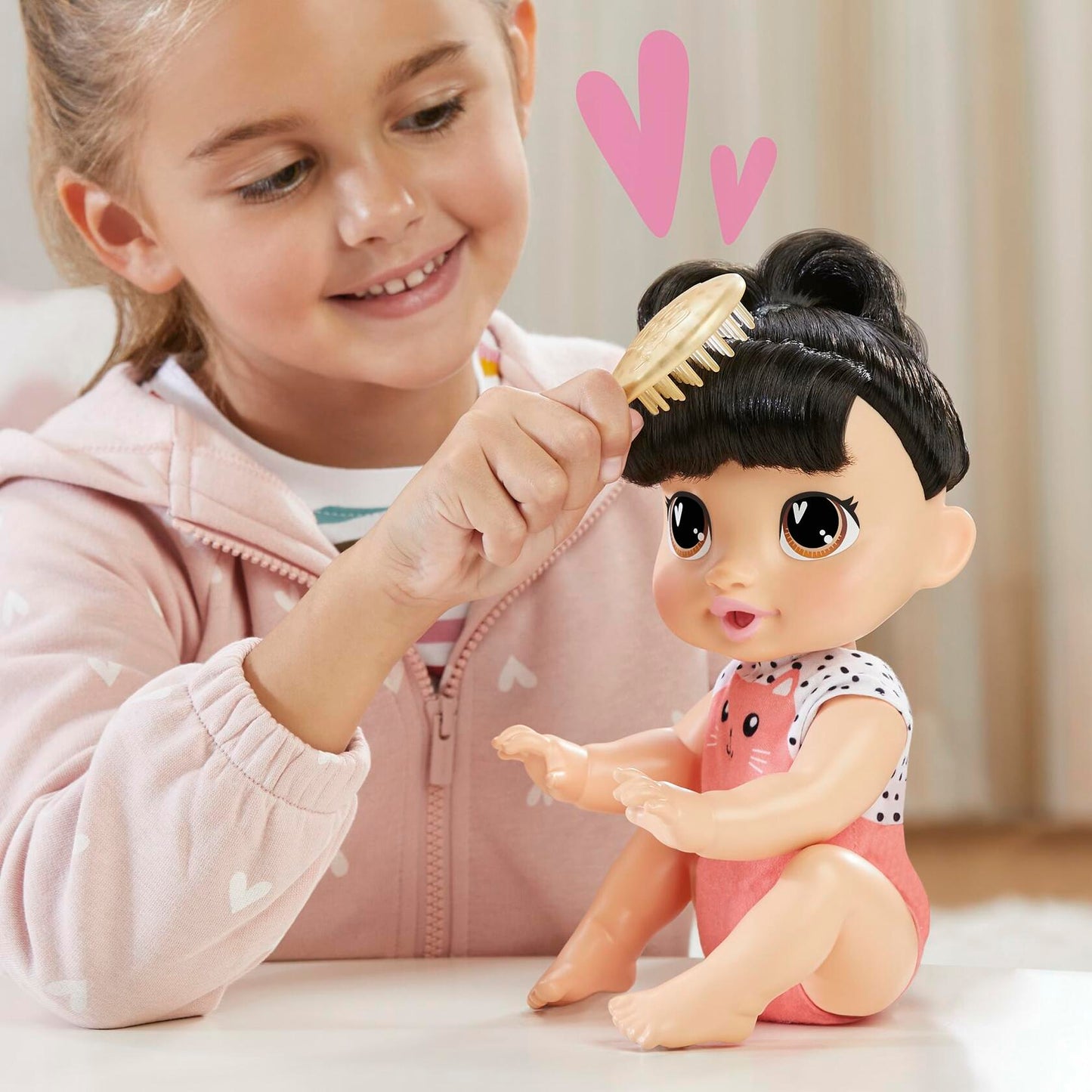 Baby Alive Crawl 'n Play Katie Kat Doll Black Hair 10.75in Electronic Toy