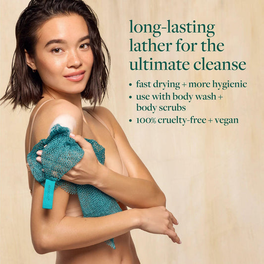 EcoTools Exfoliating Bath Net Blue Flexible Reusable Body Scrubber 1 Count