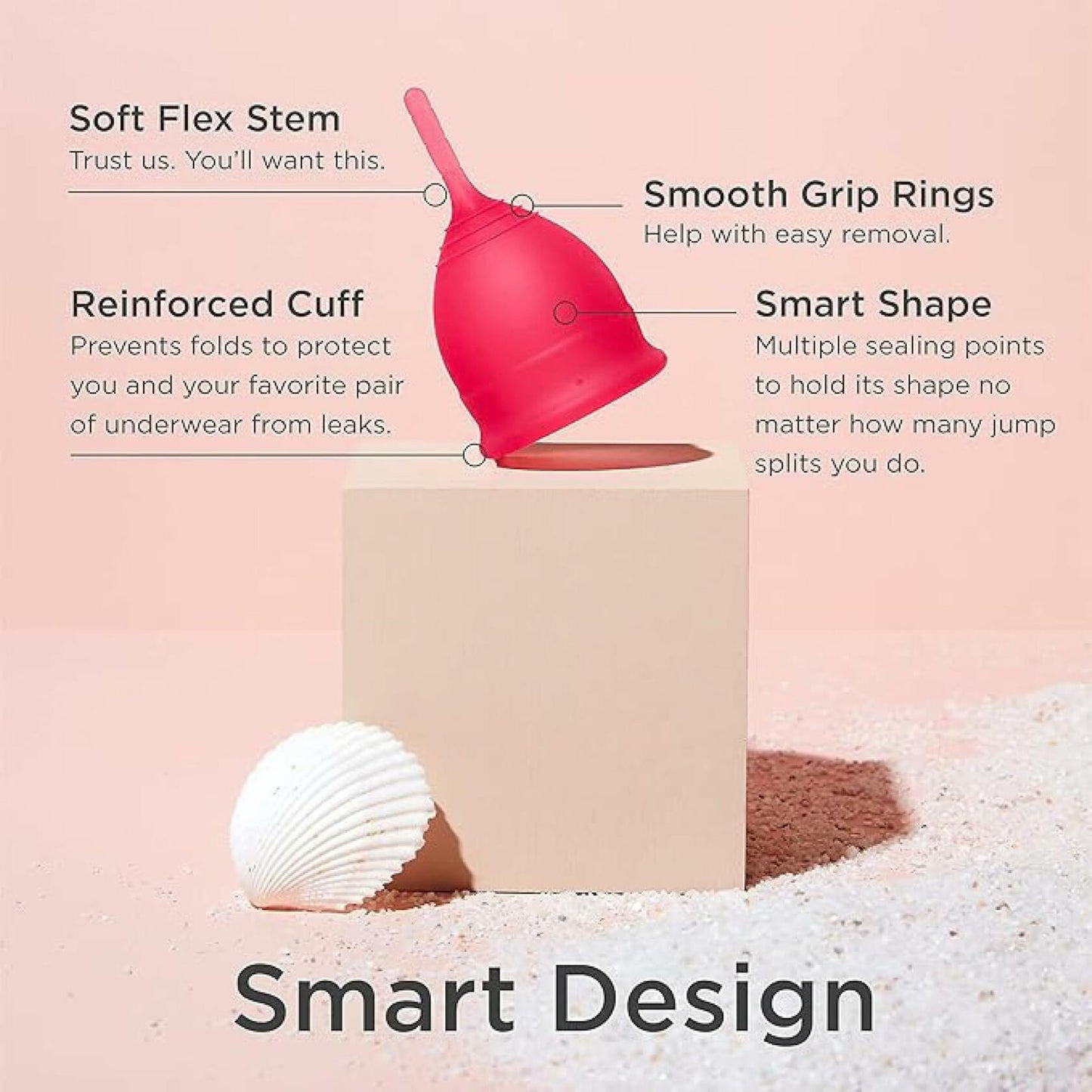 Saalt Menstrual Cup Himalayan Pink Soft Flexible Silicone Size Small