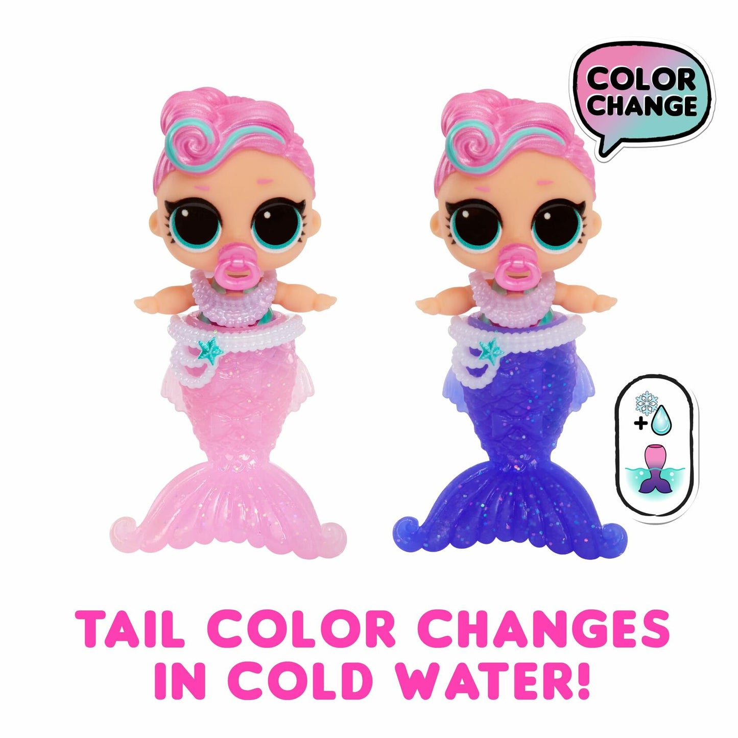 LOL Surprise Mermaids Baby Sisters Color Change Tail 8 Dolls Set