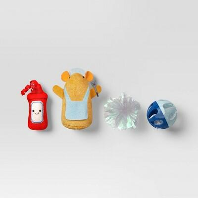 Sun Squad™ Mice and Ketchup Cat Ball Plush Toy Set 4pcs Polyester