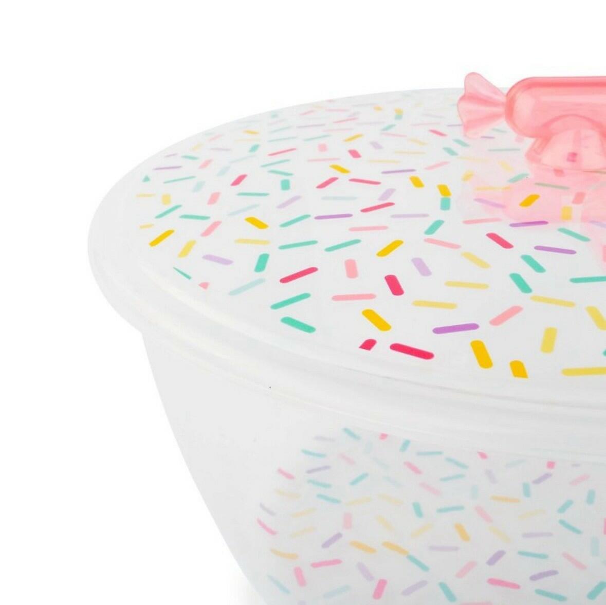 Candy Pink Salad Bowl Bullseyes Confetti Party Plastic Serving Bowl