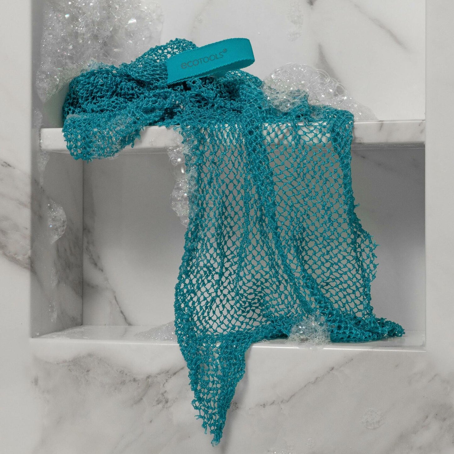 EcoTools Exfoliating Bath Net Blue Flexible Reusable Body Scrubber 1 Count