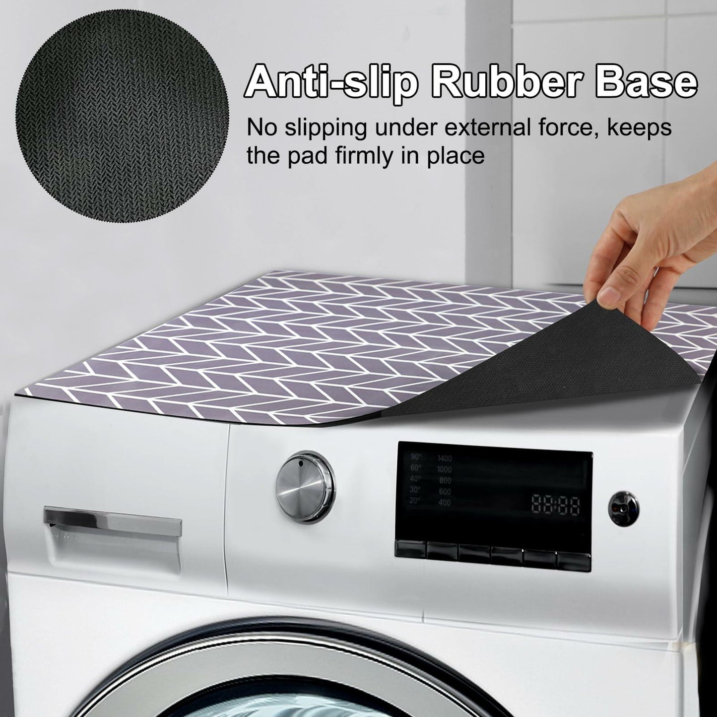2PCS Washer Dryer Top Covers Non-slip Dust-proof 25.6x23.6''