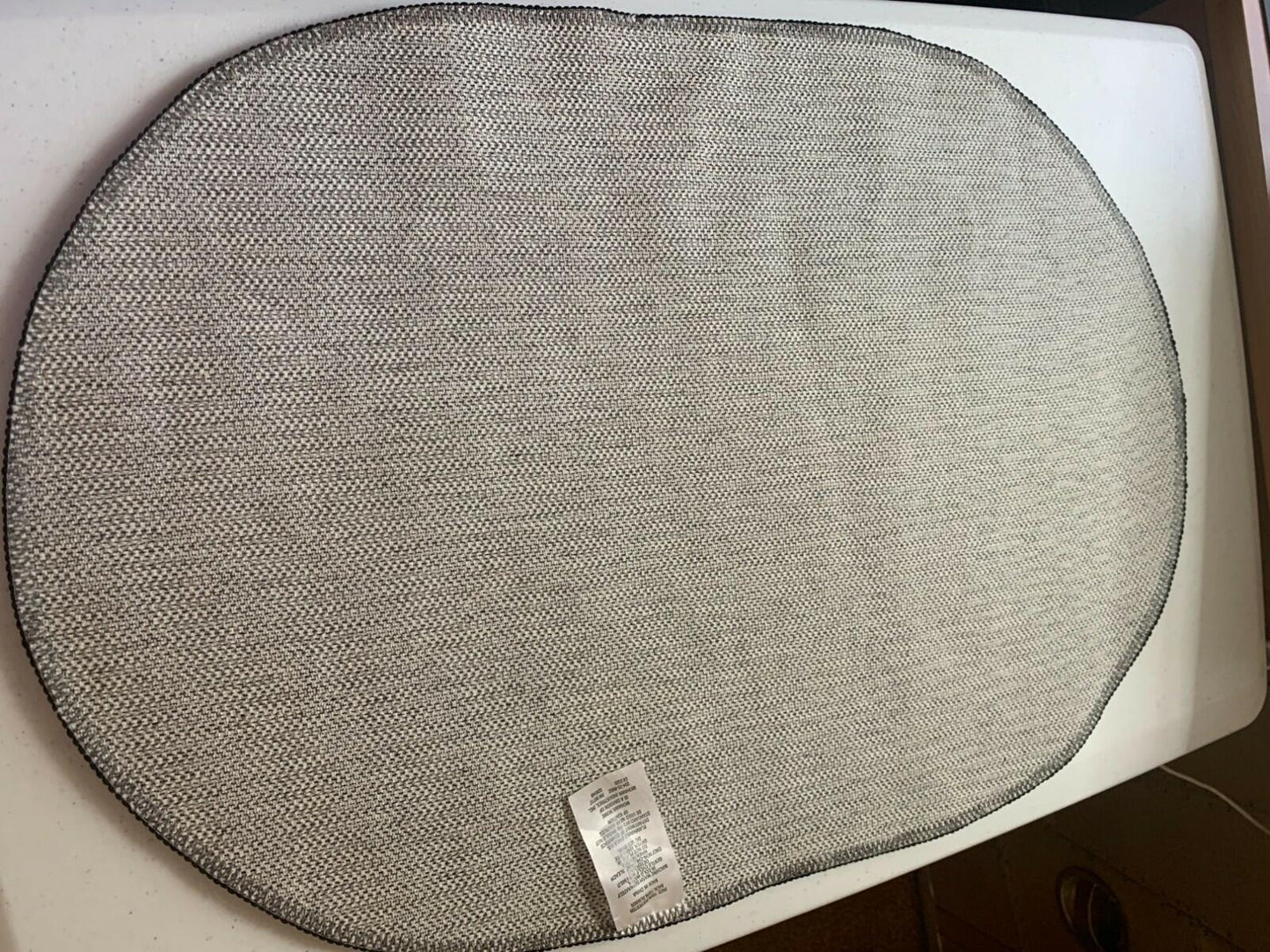 Mohawk Home Black White Oval Indoor Rug 24x36 Diamond Pattern