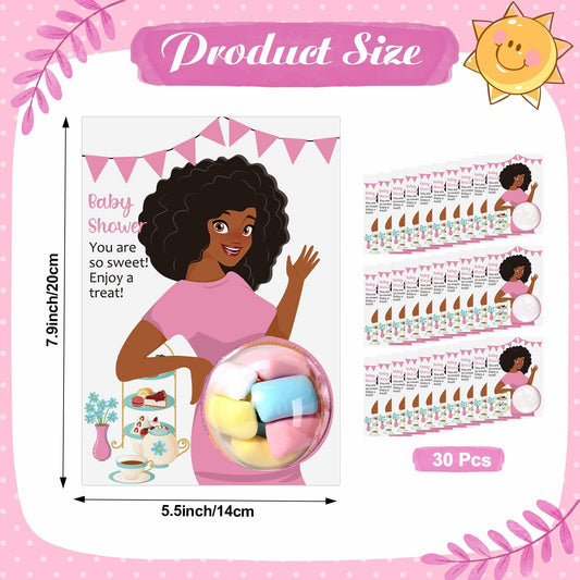 Motiskyy Baby Shower Candy Dome Favors Pink Curly Hair 30 Pack