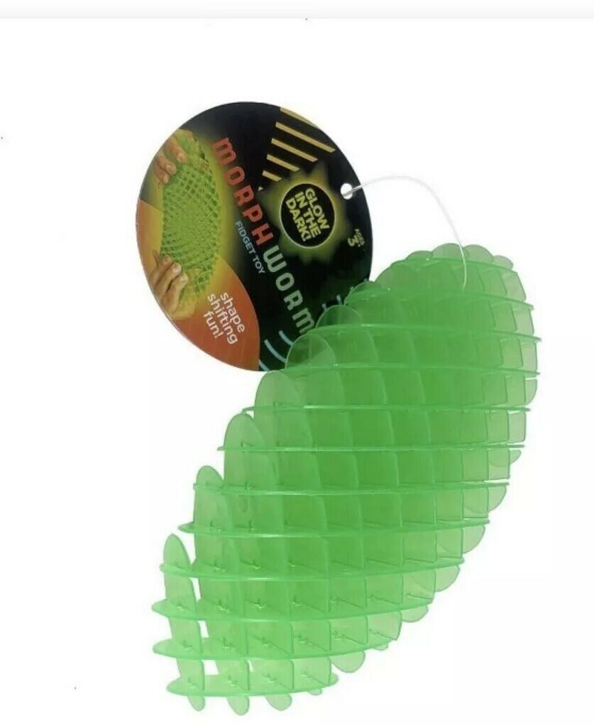 Big Time Toys Morph Worm Glow In The Dark Fidget Toy Green Plastic 3+