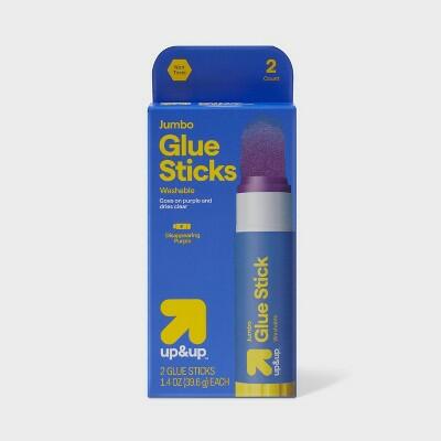 Up&up Jumbo Glue Sticks 2ct Disappearing Purple